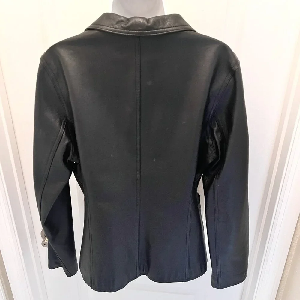 Wilson's Leather Maxima Women's Vintage Black Jacket/Blazer-Size Med.-Casual - Picture 12 of 16